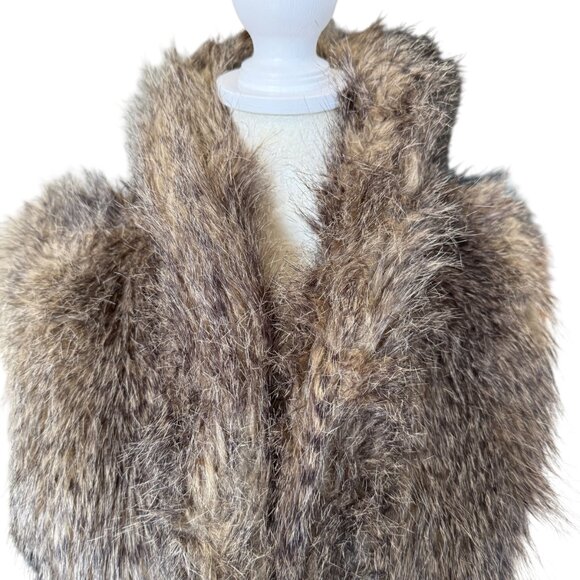 Jack BB Dakota faux fir fully lined sleeveless open vest jacket women's size S - Picture 6 of 9